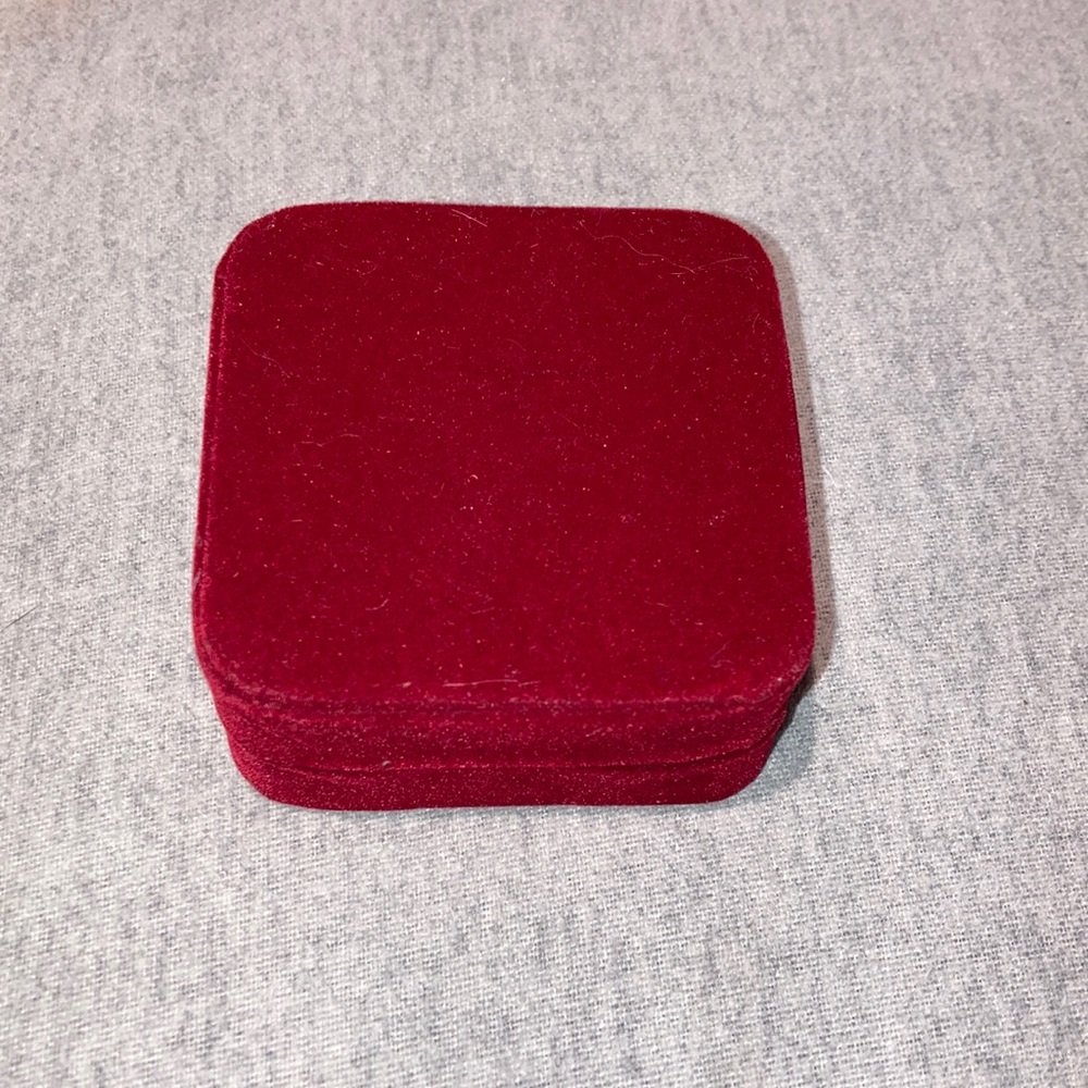 Vintage Dark Red Velvet Jewelry Box